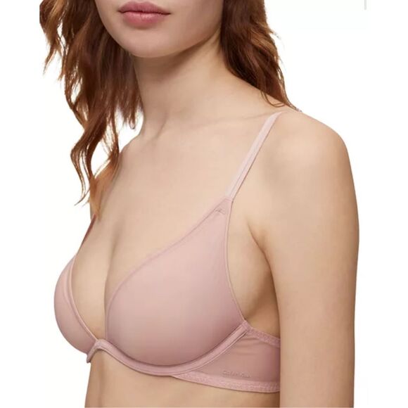 Calvin Klein NWT Sheer Marquisette Unlined Plunge Bra 32B - Picture 2 of 4